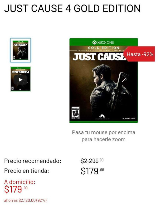 Game Planet: Juego JUST CAUSE 4 GOLD EDITION pocas piezas de envio y varios en tienda fisica 
