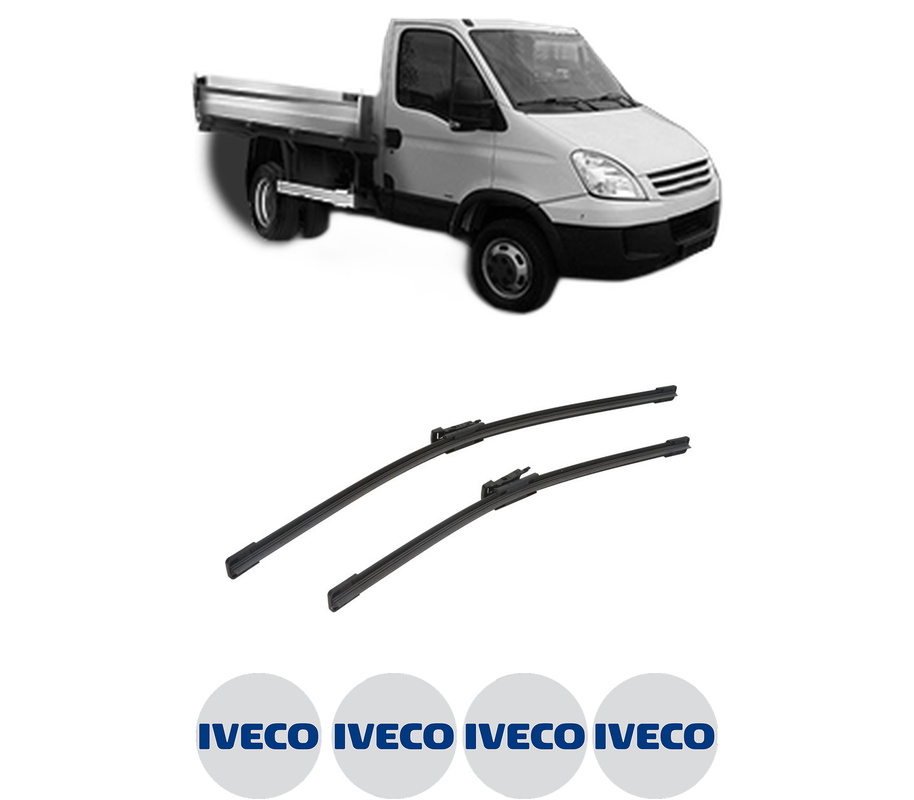 Set stergatoare auto IVECO DAILY IV Platform/Chassis din 2006-2011, pentru parbriz auto, 2 bucati, Bosch Aerotwin, din cauciuc siliconat rezistent, 4 Stickere Auto IVECO