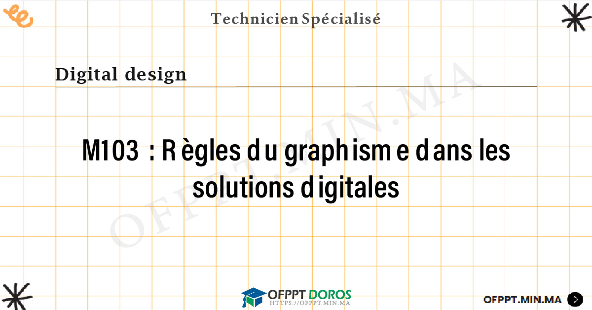 Sommaire détaillé du cours Règles du graphisme dans les solutions digitales M103 OFPPT - Structure du module