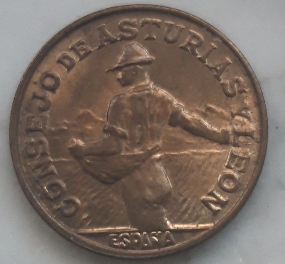 50 Céntimos de Peseta. Consejo de Asturias y León. 1937 Cas3