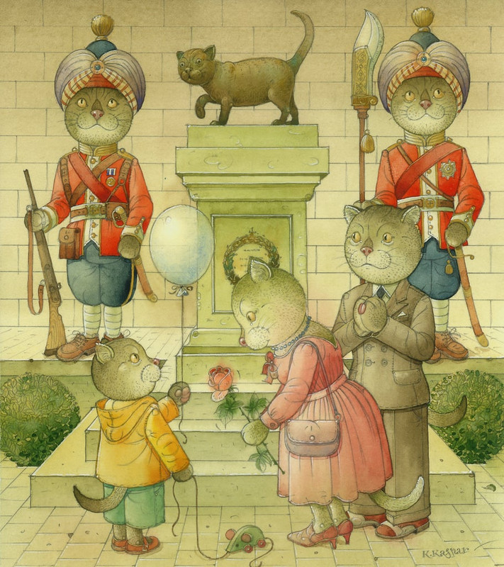 Kestutis-Kasparavicius-Monument-to-Cat-2006-wc-on-paper-Meister-Drucke-591266