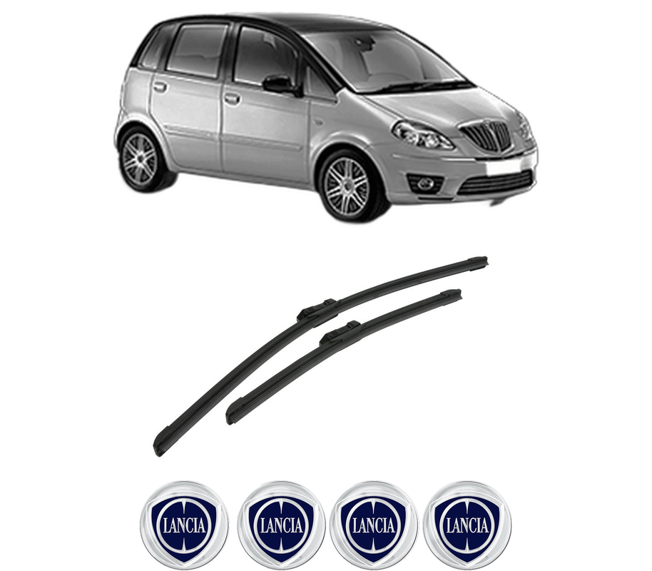 Set stergatoare auto LANCIA MUSA (350_) din 2004-2012, pentru parbriz auto, 2 bucati, Bosch Aerotwin, din cauciuc siliconat rezistent, 4 Stickere Auto LANCIA