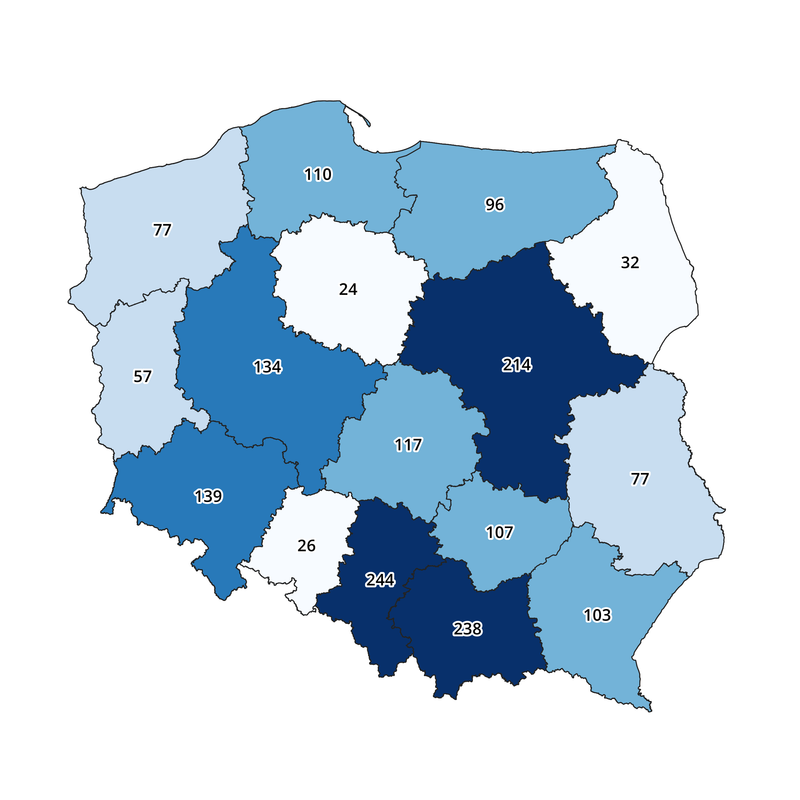 Ilość na województwa