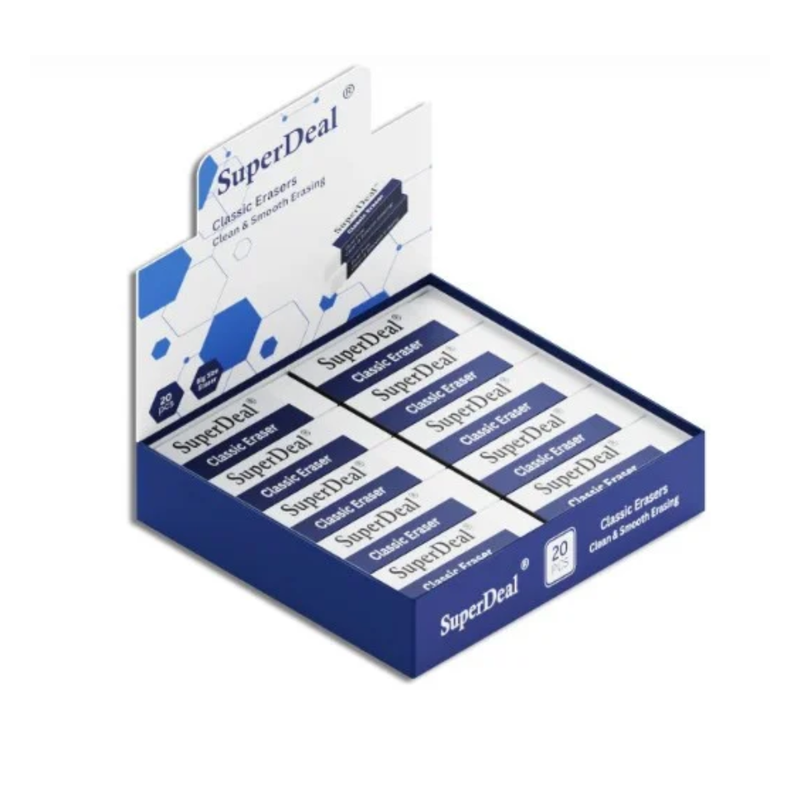 SuperDeal Classic Eraser, Big Size, 38101 (20Pcs/Pack ) (20PCS)