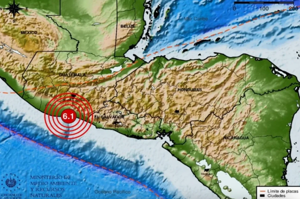 Sismo de magnitud 6 sacude Guatemala y El Salvador
