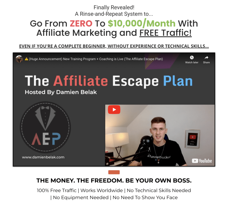 Damien Belak - The Affiliate Escape Plan