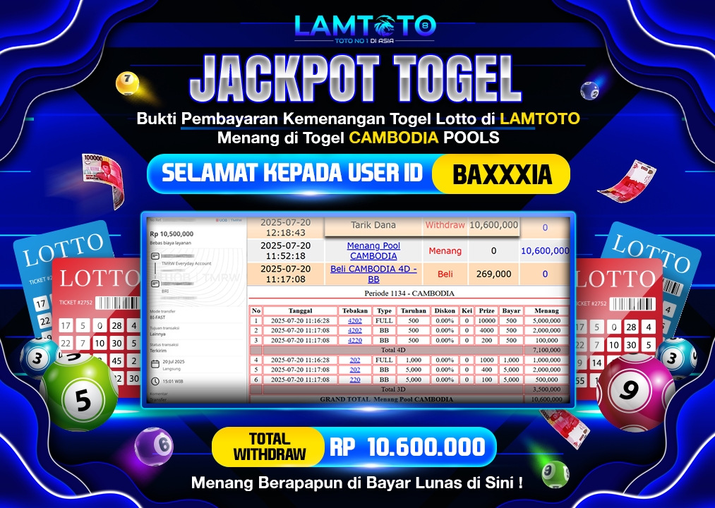 BUKTI JACKPOT LUNAS LAMTOTO