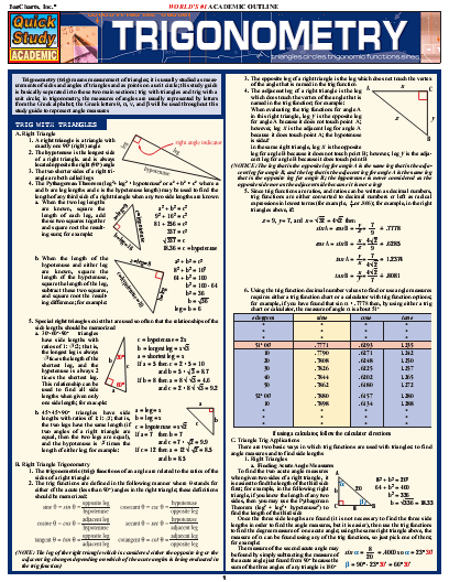 Trigonometry (Quick Study Academic) (PDF) Trigonometry (Quick Study Academic) (PDF)