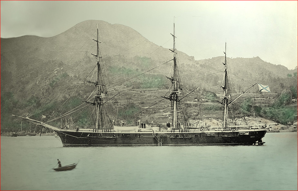 9. Витязь на рейде Нагасаки во время кругосветного плавания