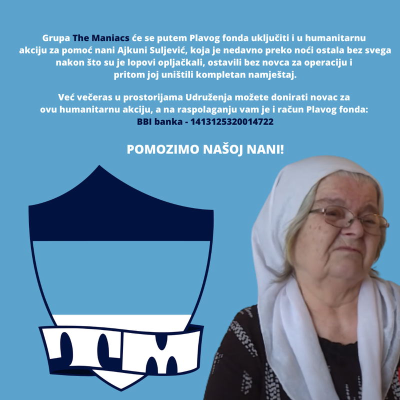 Grupa The Maniacs će se putem Plavog fonda uključiti i u humanitarnu akciju za pomoć nani Ajkuni Sul