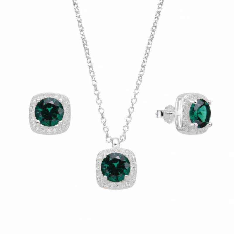 Conjunto cuadrado verde