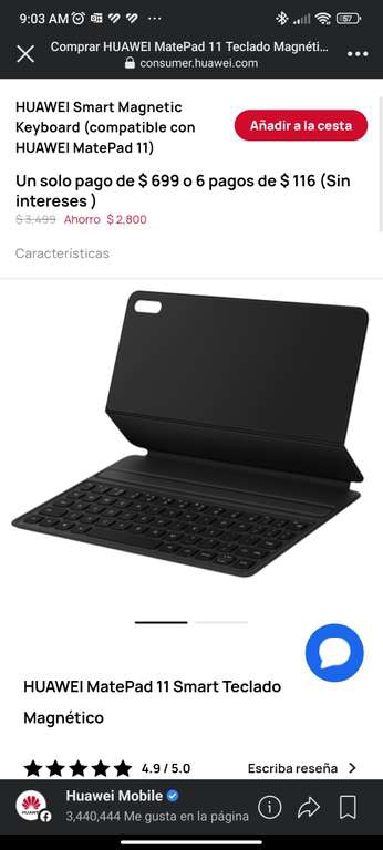 HUAWEI Smart Magnetic Keyboard (compatible con HUAWEI MatePad 11) 
