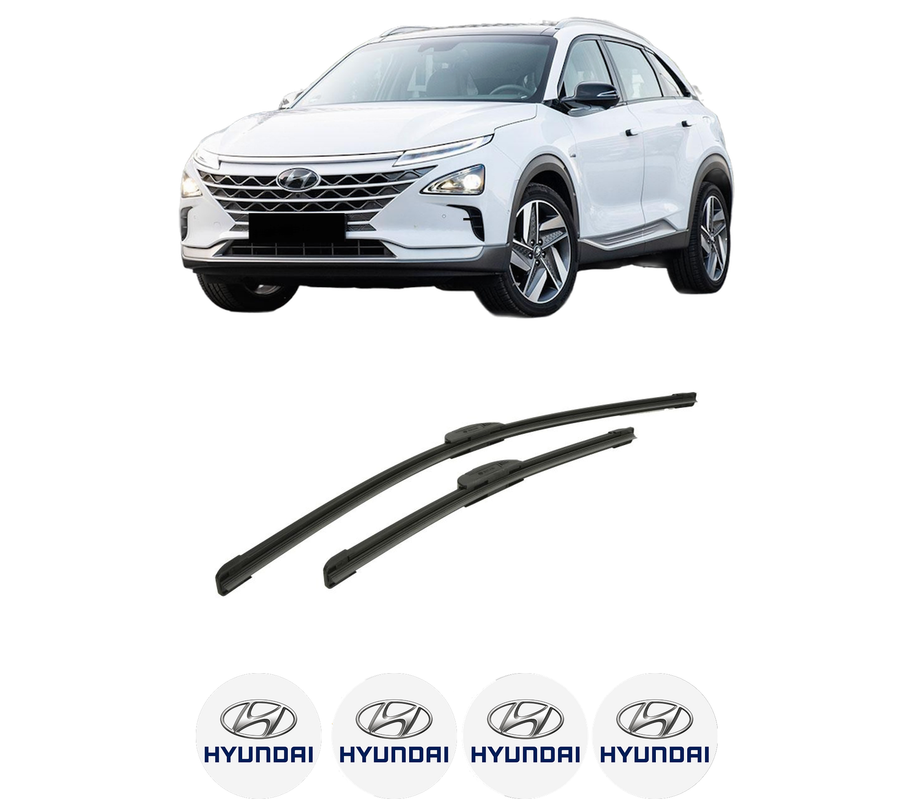 Set stergatoare auto HYUNDAI NEXO (FE) din 2018, pentru parbriz auto, 2 bucati, Bosch Aerotwin Retrofit, din cauciuc siliconat rezistent, 4 Stickere Auto HYUNDAI