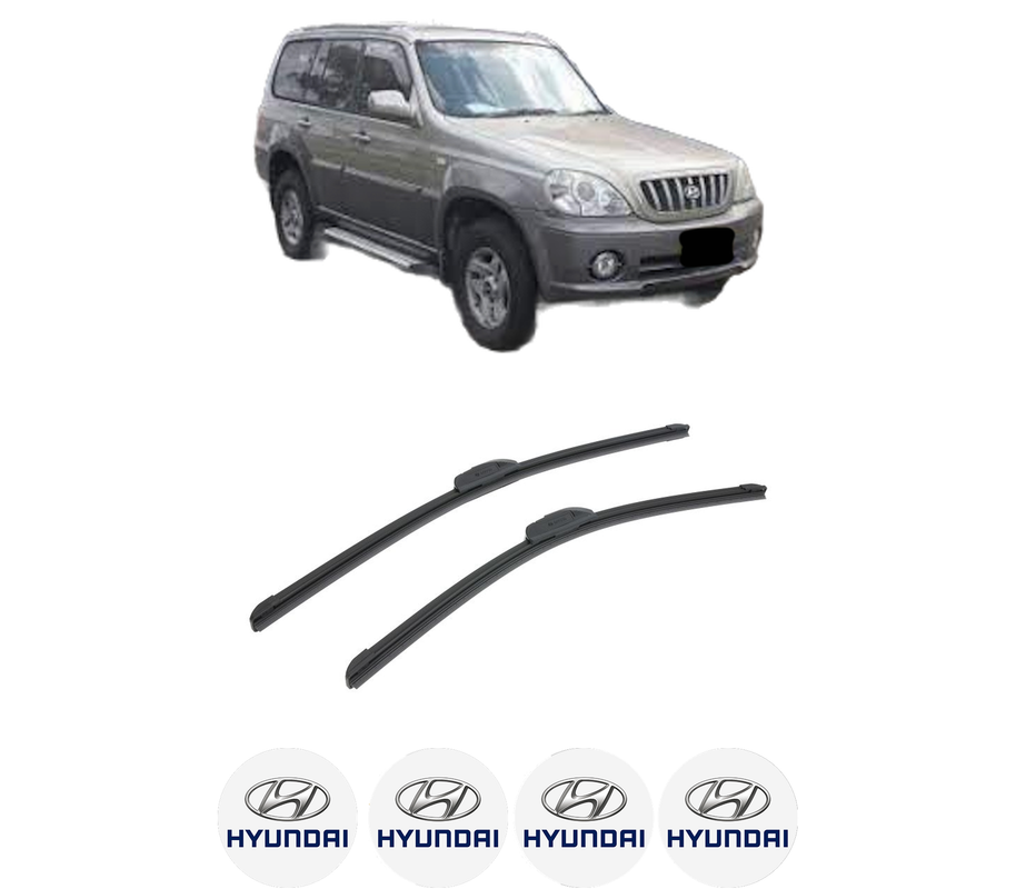 Set stergatoare auto HYUNDAI TERRACAN (HP) din 2001-2006, pentru parbriz auto, 2 bucati, Bosch Aerotwin Retrofit, din cauciuc siliconat rezistent, 4 Stickere Auto HYUNDAI