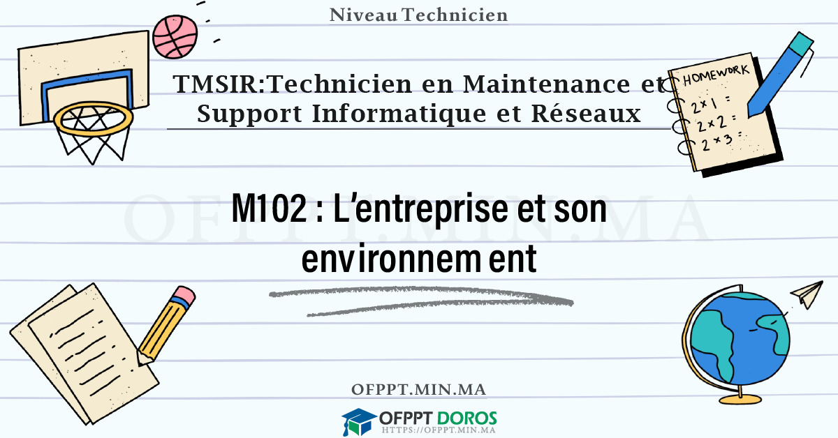 Sommaire détaillé du cours L’entreprise et son environnement M102 OFPPT - Structure du module