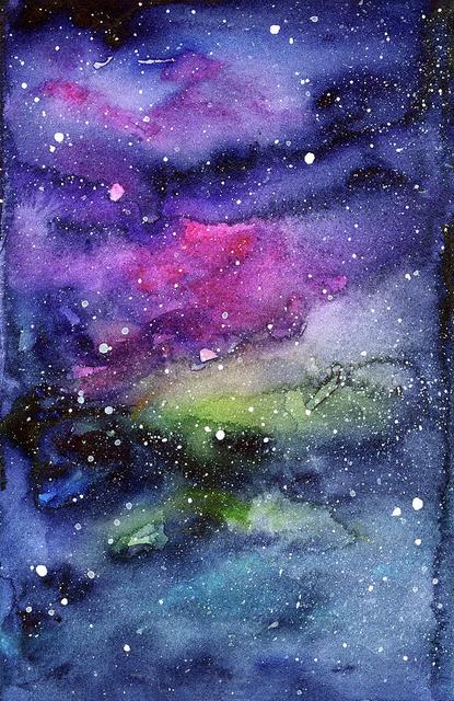 Watercolor Rainbow Galaxies