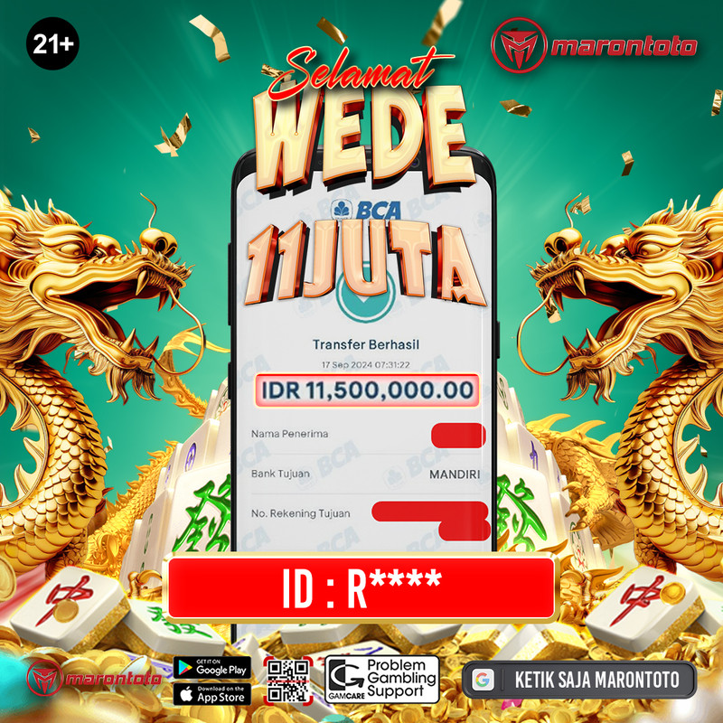 Bukti Kemenangan Member Marontoto Sebesar 11 JUTA