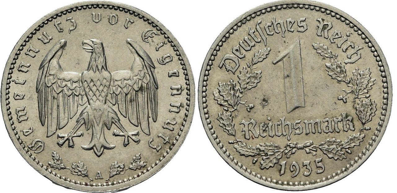 1 Reichsmark. 1935 (Berlín) 1-mk-1935-A