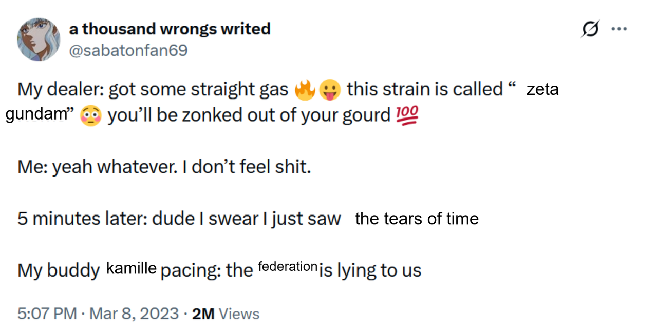 edited twitter screenshot containing the phrase "dude I swear I just saw the tears of time"