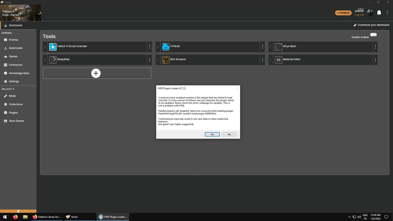 f4se error