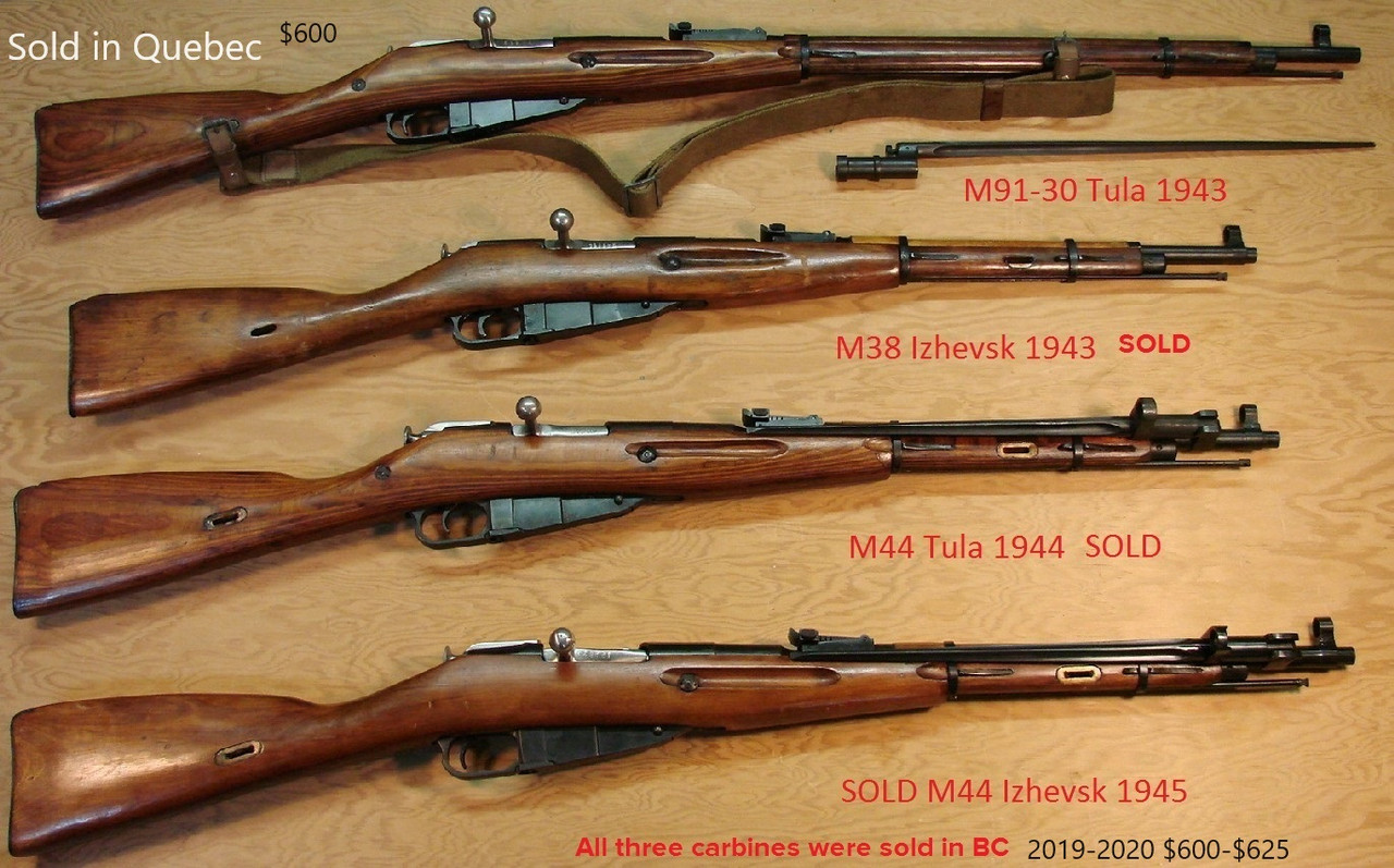 Group Mosin Nagant WWII Russian Rifles