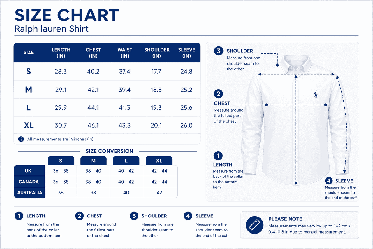 Shirt size guide