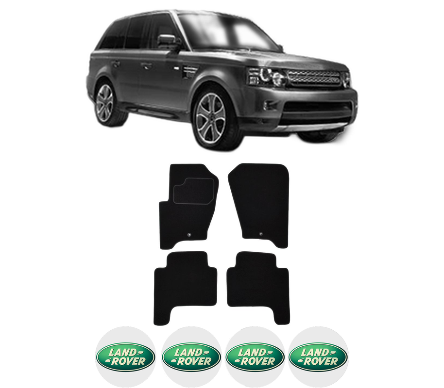 Set Covorase Presuri LAND ROVER RANGE ROVER SPORT I (L320) din 2005-2013, Auto, Material Textil Mocheta, 4 Stickere auto cu LAND ROVER