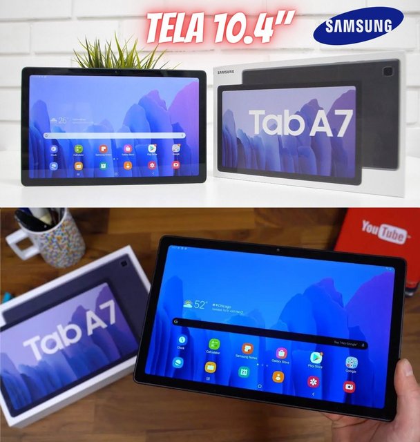 Tablet Samsung Galaxy Tab A7 10,4” 4G Wi-Fi 64GB – Android Octa-Core Câm. 8MP + Selfie 5MP