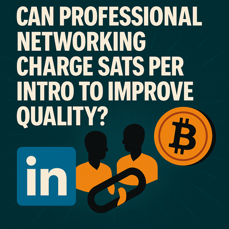 Can professional networking charge sats per intro to improve quality?
