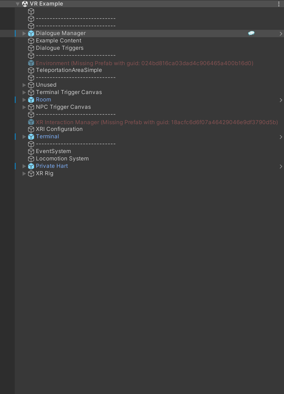 Missing prefabs in XR interaction example Pixel Crushers Forum