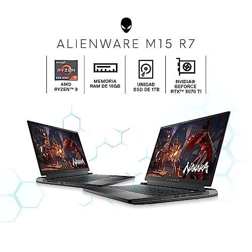 Amazon: Alienware Laptop M15 R7 15.6 FHD 165 Hz, AMD Ryzen 9, 16GB RAM, 1TB, NVIDIA RTX 3070 Ti, Win11, Negro 