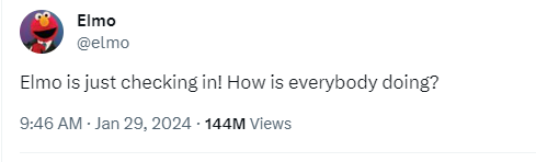 Elmo (Sesame Street) Twitter decided to check in on everyone....sadness ...