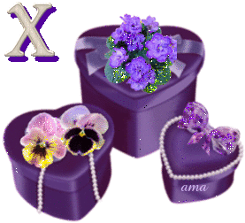 Corazones Color  Violeta X