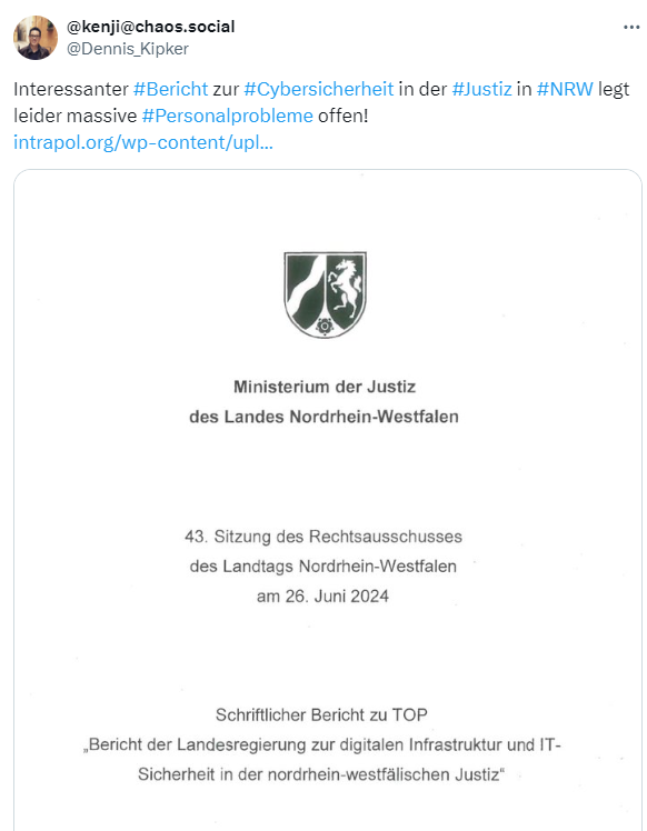 Cybersicherheit in der NRW-Justiz