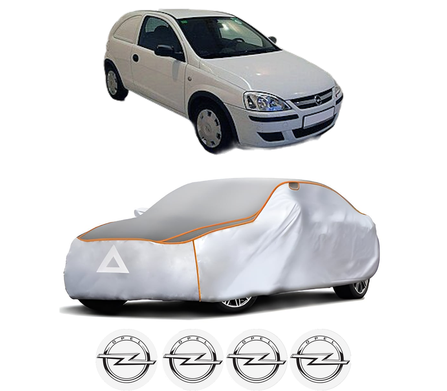 Husa Prelata Antigrindina Auto OPEL CORSA C Hatchback Van (X01) din 2000-2012, Protectie auto contra intemperiilor la grindina, Waterproof, 4x Stickere auto OPEL