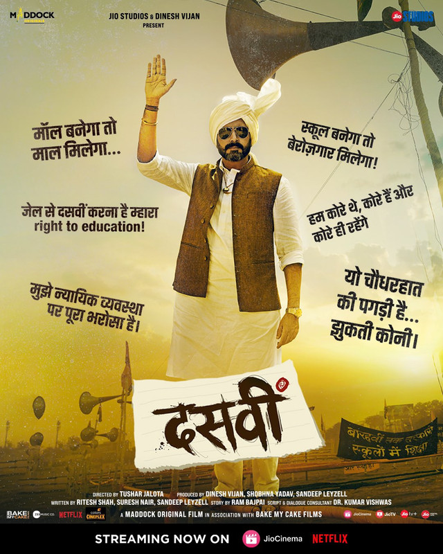 Dasvi (2022) Hindi NF HQ HDRip - 720p - x264 - 1.4GB - ESub - QRips