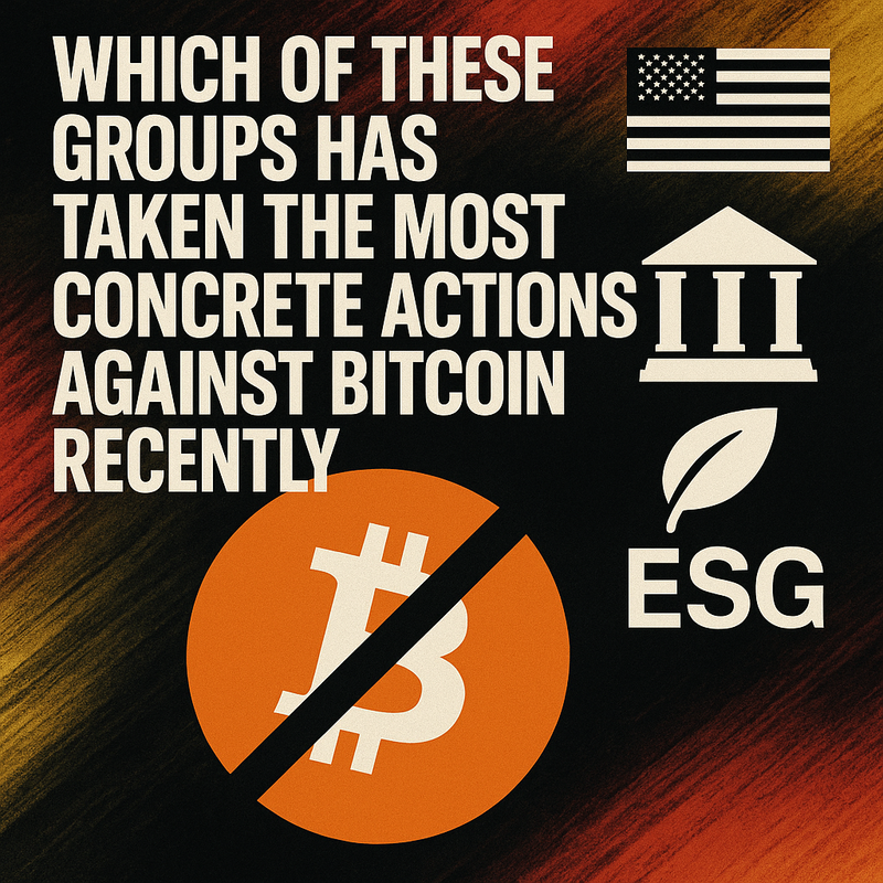 Which of these groups has taken the most concrete actions against Bitcoin recently