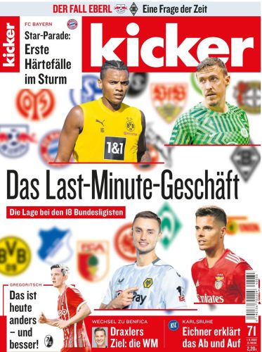 Cover: Kicker Sportmagazin No 71 vom 01 September 2022 Cover: Kicker Sportmagazin No 71 vom 01 September 2022