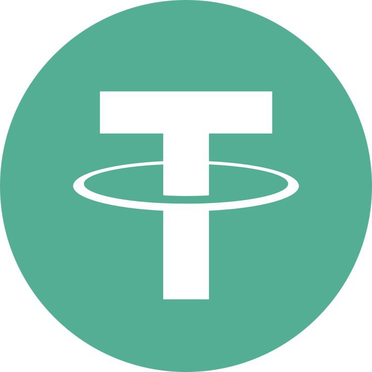 شعار USDT Tether باللون الأخضر