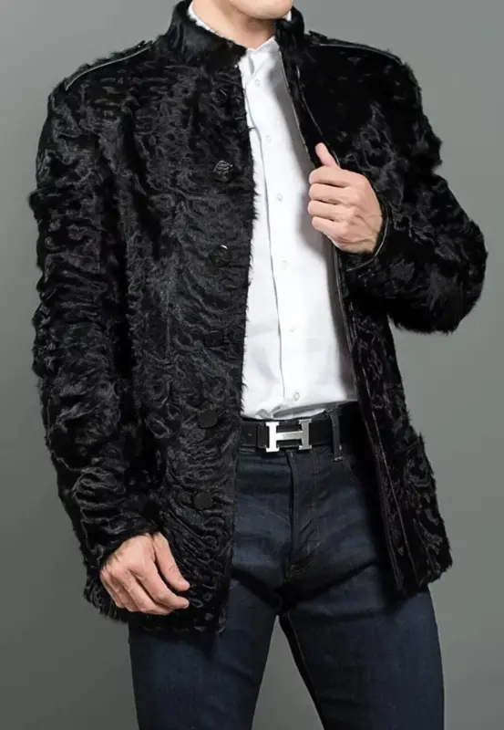 Red Karakul Fur Coat