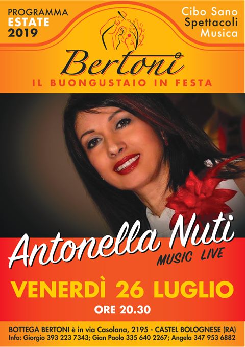 Antonella Nuti, Venerdì 26 luglio a Bottega Bertoni di Castel Bolognese