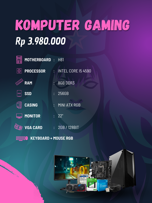 Rakit PC Gaming Intel Core i5 4590 RAM 8GB Rakit PC Gaming Intel Core i5 4590 RAM 8GB