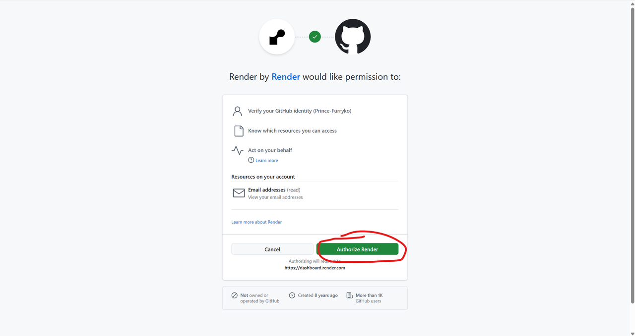 Authorize Render