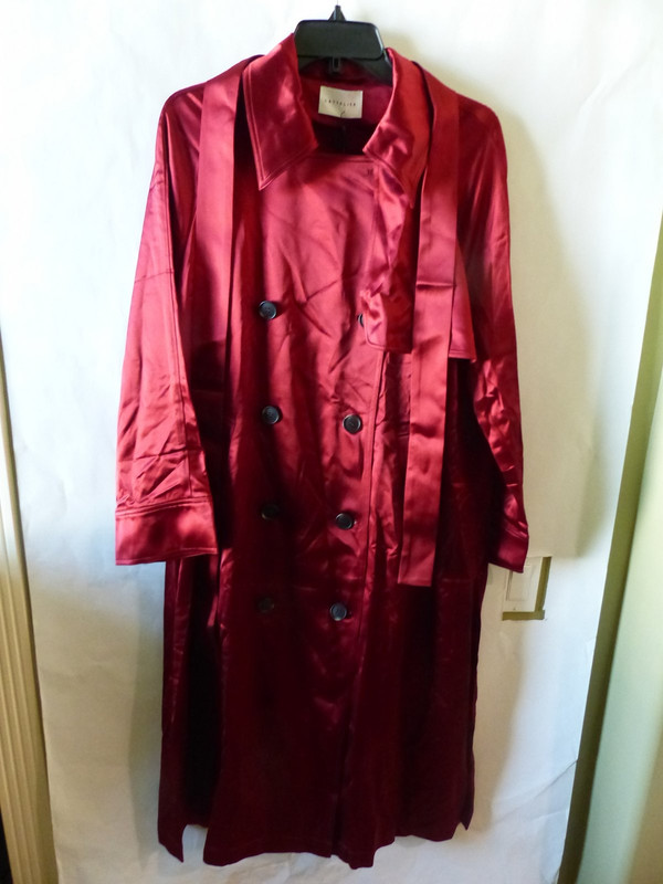 LATTELIER DOUBLE BREASTED TRENCH COAT IN RUBY RED WMNS SIZE SMALL A2002CO0023
