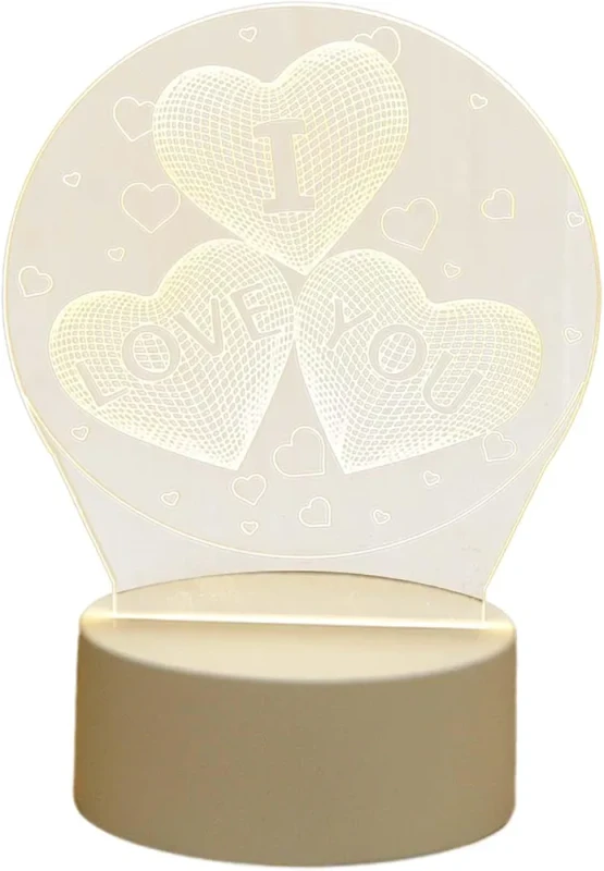 3D Night Light Button Switch i Love You Warm Light for Anniversary Bar Party