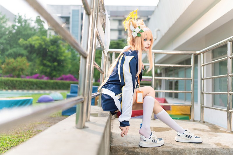 艾西Aiwest 碧蓝档案伊落玛丽体操服Cosplay写真图集 高清美图 44P (178MB)插图9