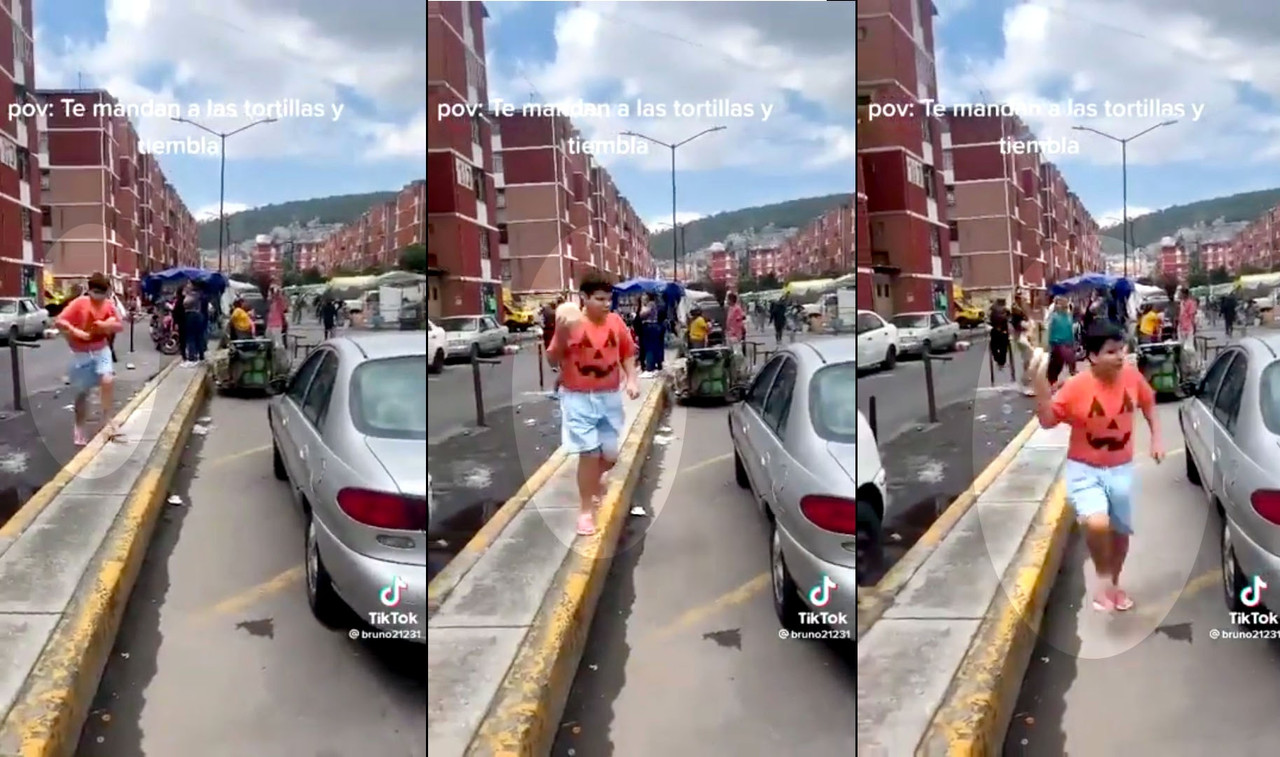 Sismo agarra a niño en la fila de las tortillas, se asustó pero no dejó pedido