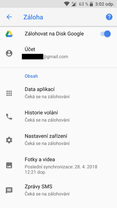 chyba zálohování
