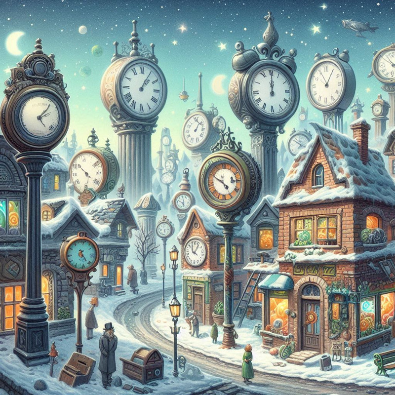 A town where all the clocks have stopped