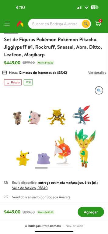 Bodega Aurrera: Set figuras Pokemon 
